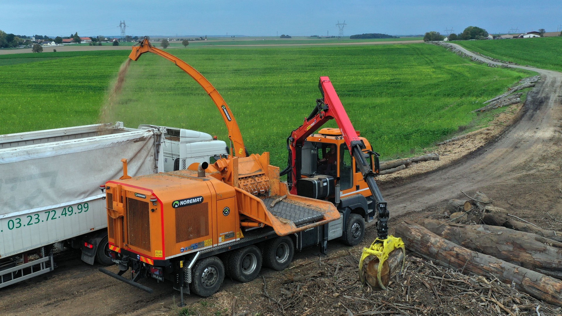 Déchiqueteuse sur camion Valormax Noremat Jenz 32